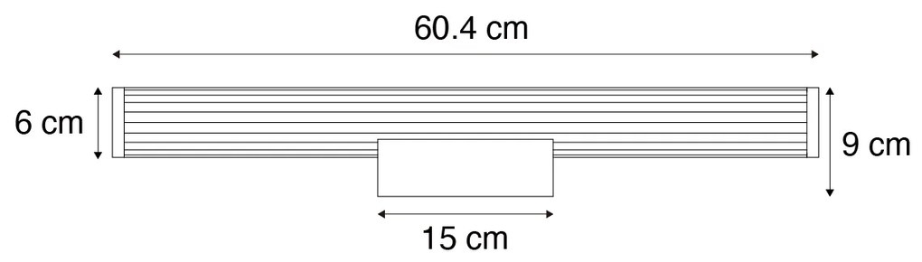 Badkamer Retro wandlamp gunmetal 60.4cm incl. LED IP44 - Coco Retro IP44 Lamp
