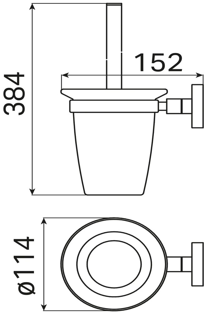 Haceka Kosmos toiletborstelset glas RVS-look