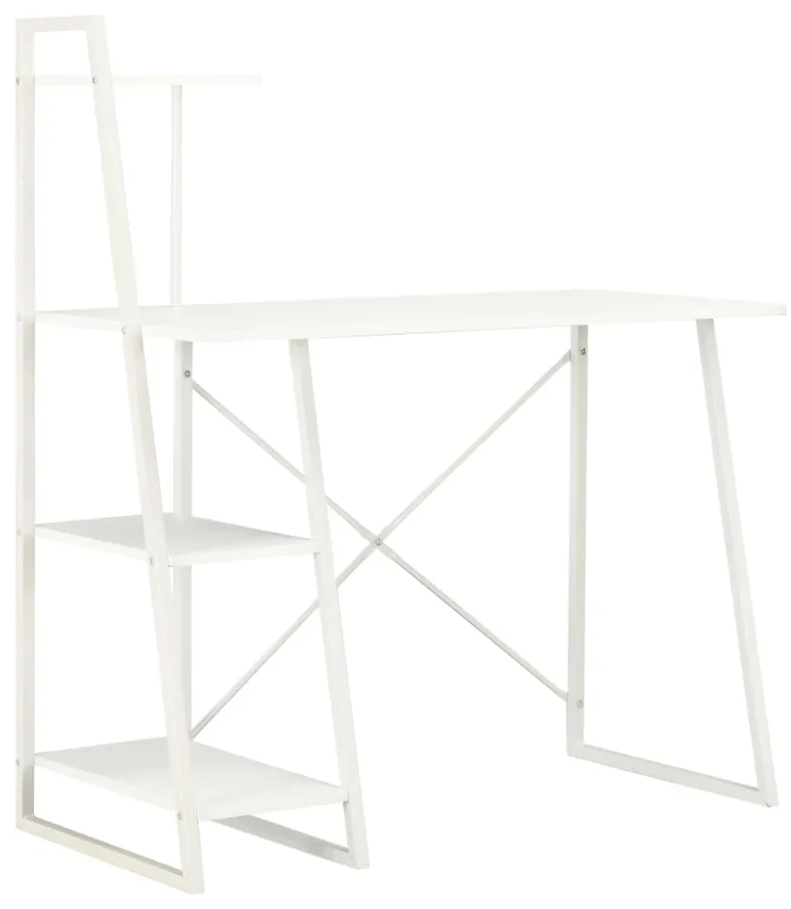 vidaXL Bureau met schappen 102x50x117 cm wit