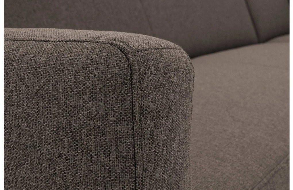 Goossens  Key West bruin, stof, 3-zits, modern design met ligelement rechts