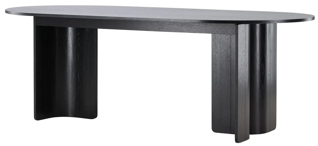 Jörn Ovale Eettafel - Tyson - 220x100 cm - Eikenhout Zwart Fineer - Jorn