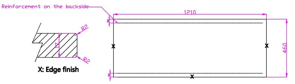 Fontana Terrazzo ribbelfront badmeubel 120cm mat wit met rechthoekige waskommen en toppaneel