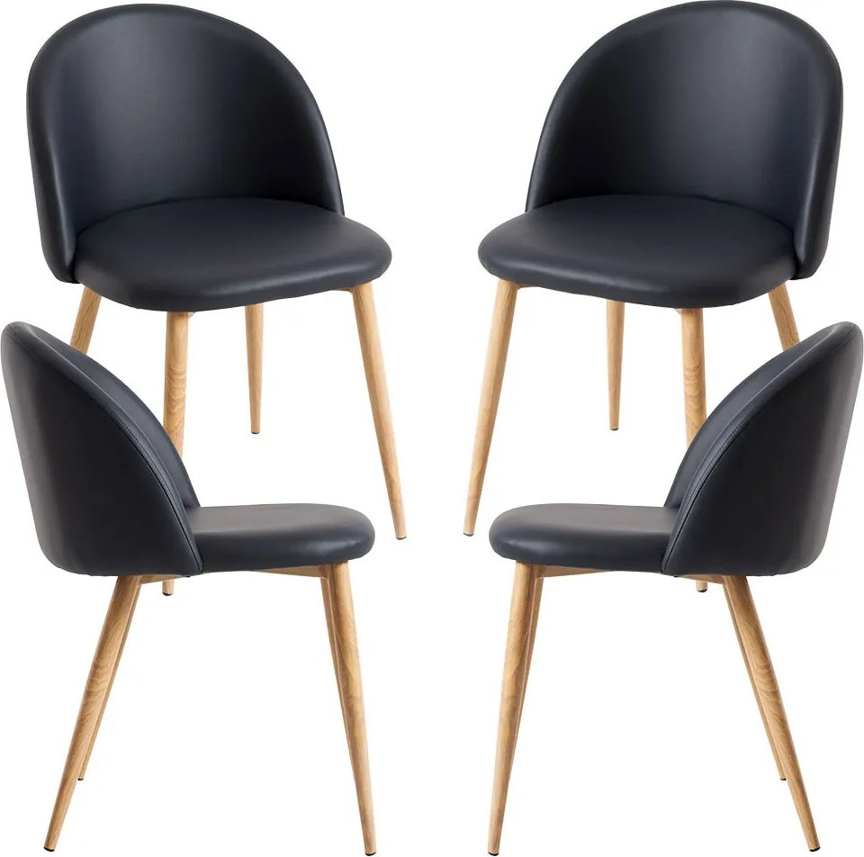 Set 4 Vint Kunstlederen Stoelen