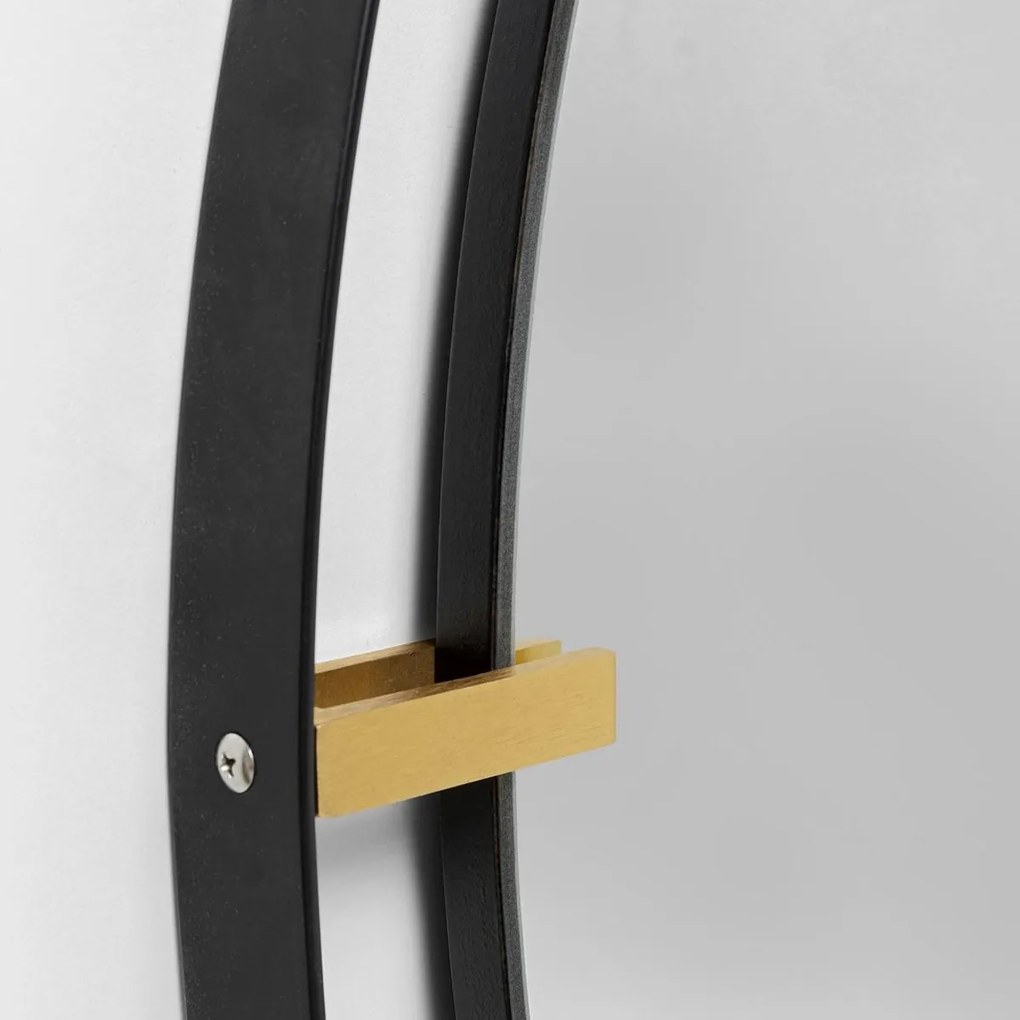 Ronde Spiegel Zwart Goud 90 Cm - 90x90cm