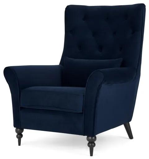 Osmond fauteuils, inktblauw fluweel