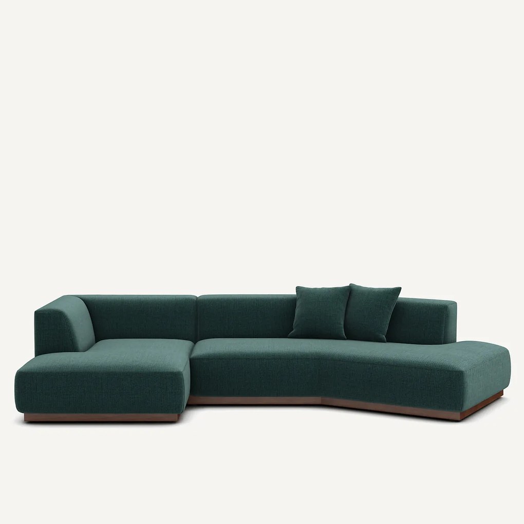 Linkse open hoekbank in gespikkelde stof, Jacopo