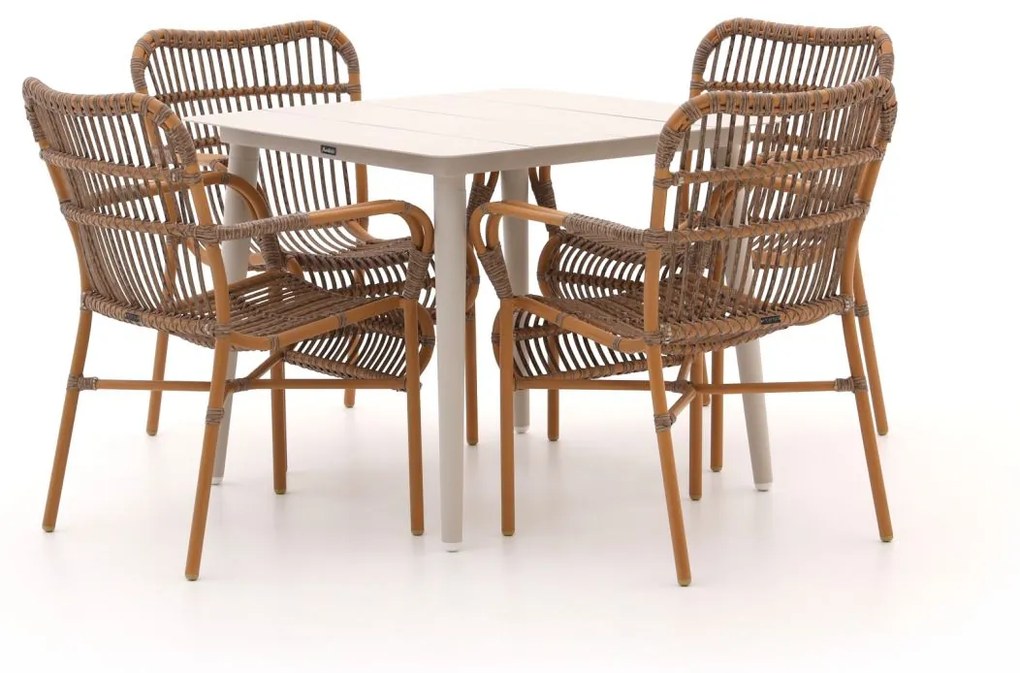 Diningset Intenso  | 4 personen aluminium | Tuinset stapelbaar | 5-delig | Kees Smit Tuinmeubelen