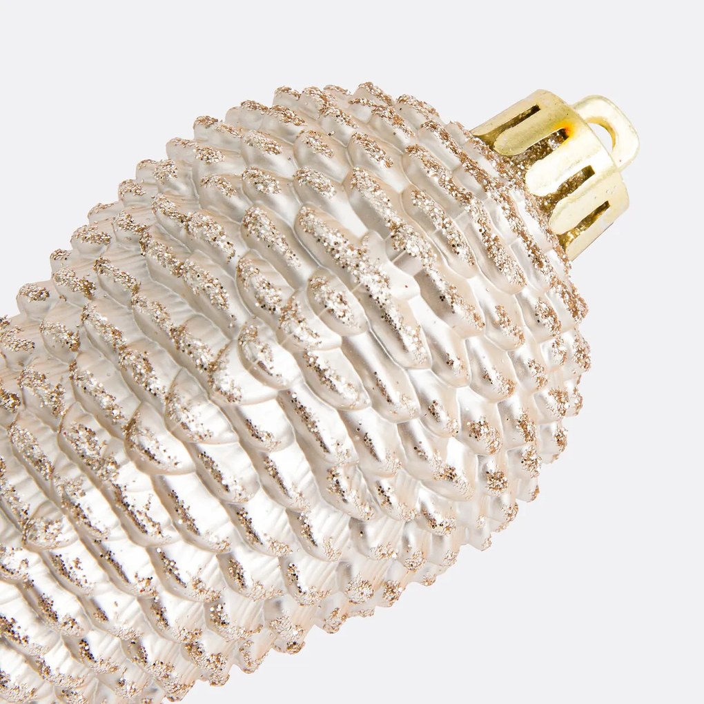 Set van 6 kerst dennenappels om op te hangen, Caspar