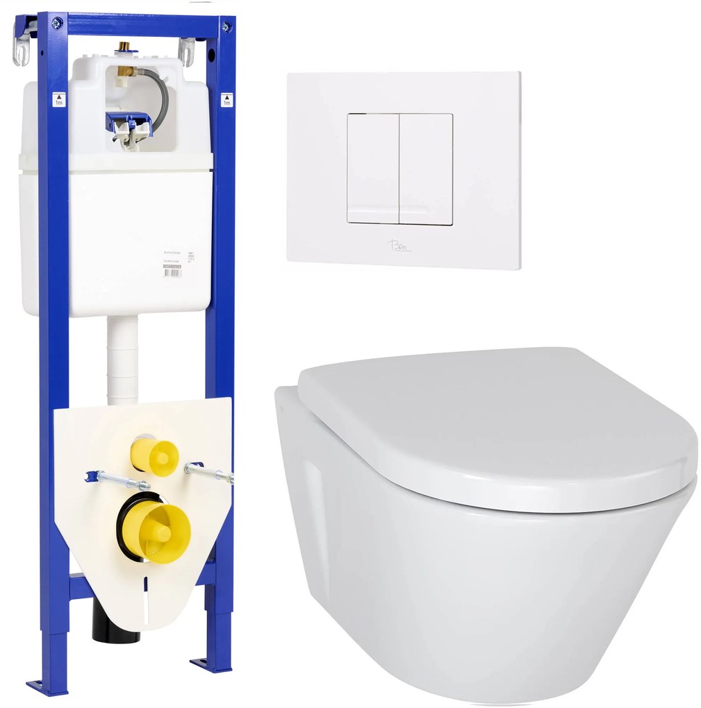 Ben Sito complete toiletset met Style wit bedieningspaneel