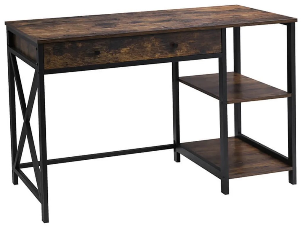 Nancy's Rockefeller Cross 2 Bureau - Industriële Werktafel - Vintage Tafel - Bureaus - Industrieel - 115 x 60 x 76 cm