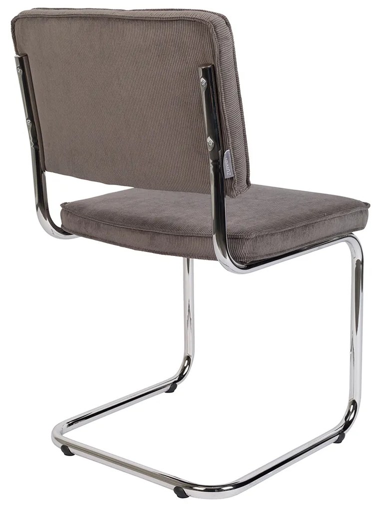 Zuiver Ridge Rib Retro Stoel Ribstof Grijs
