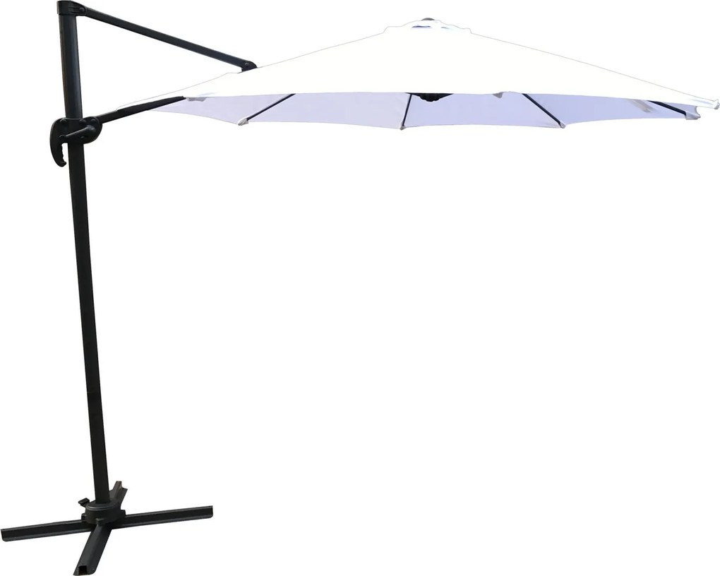 The Outsider Ronde Zweefparasol - Fleur - 3m - Zwart/wit - The Outsider