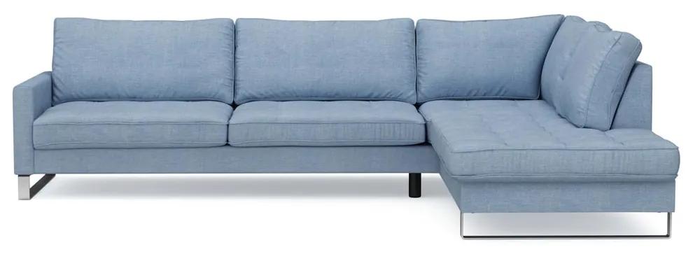 Rivièra Maison - West Houston Corner Sofa Chaise Longue Right, washed cotton, ice blue - Kleur: blauw