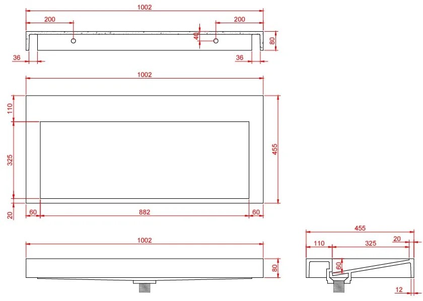 Fontana Elena badkamermeubel 100cm kasteel bruin met solid surface wastafel zonder kraangat