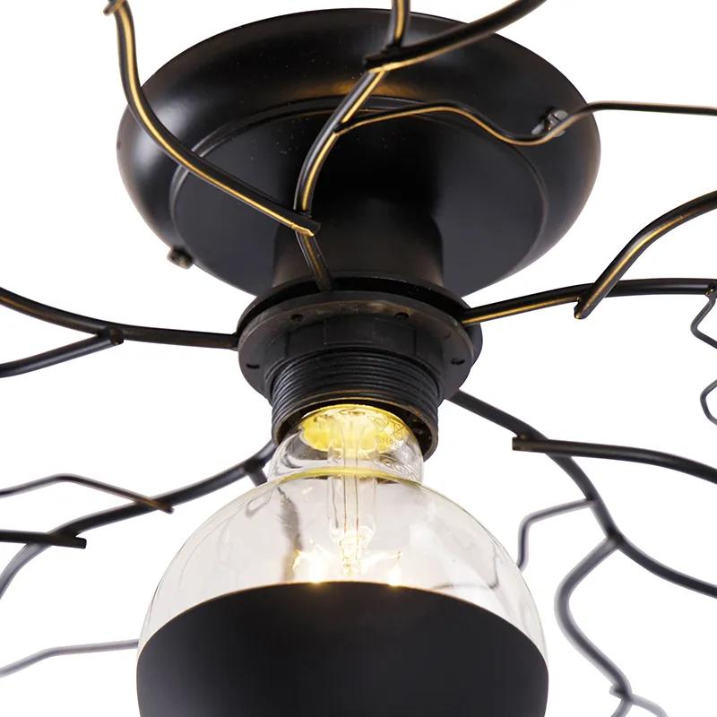 Art Deco plafondlamp zwart 80 cm - Ramuri Landelijk E27 Binnenverlichting Lamp