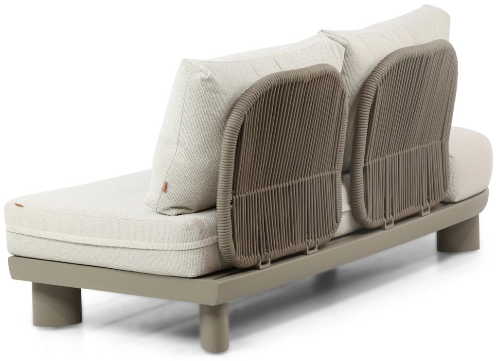 Santika Furniture Santika Guss Open Bank Rechts Organisch Aluminium/rope Grijs