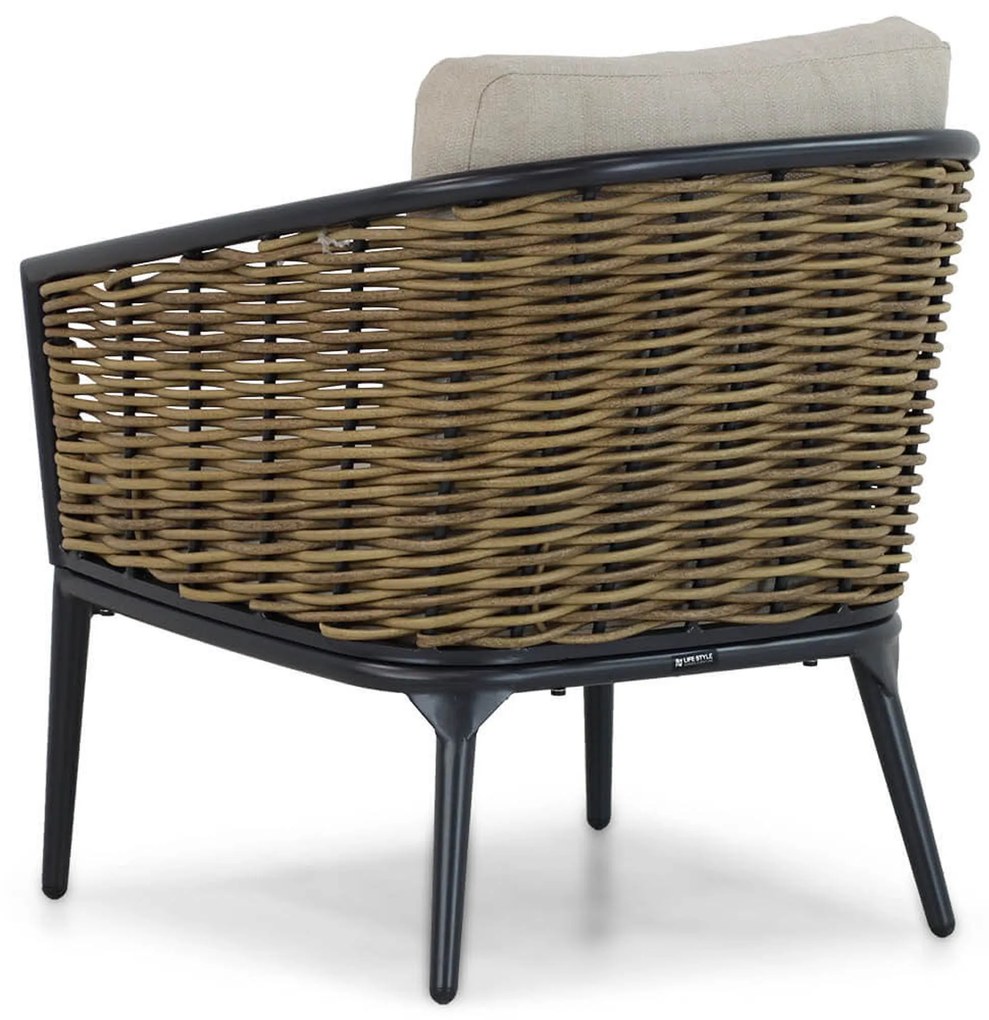 Stoel en Bank Loungeset 4 personen Aluminium/wicker Grijs Lifestyle Garden Furniture Nice