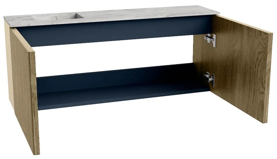 Mondiaz Joya DLux 100cm toiletmeubel dusk met wastafel faye links zonder kraangat glace