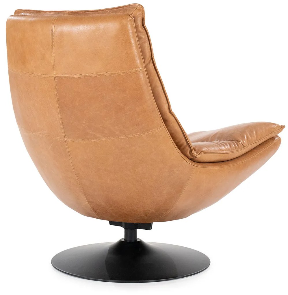 Eleonora Sven Draaifauteuil Cognac Leder