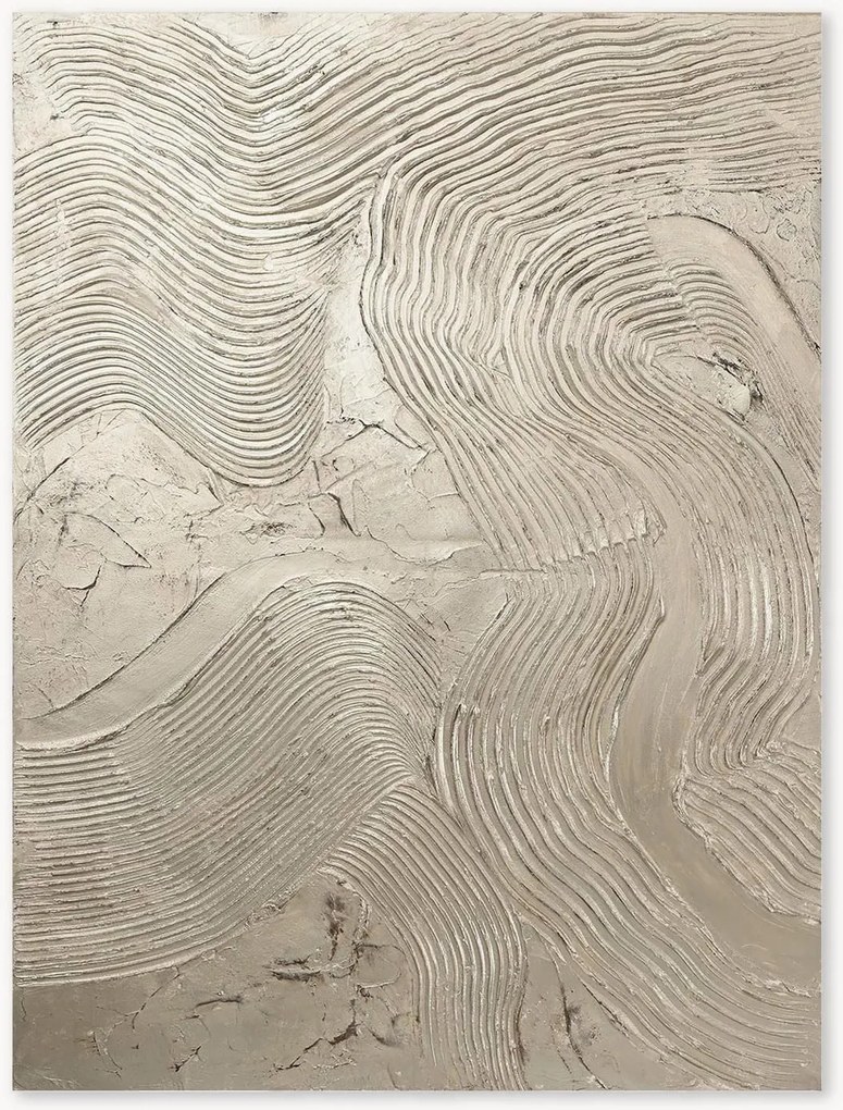 Handgeschilderd canvas Art Metallic Silver