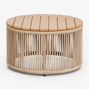 Calipso Salontafel In Ijzer En Gevlochten Touw Ø60 Cm - Sklum