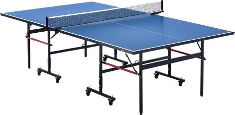 VEVOR Pingpongtafel, professioneel tafeltennisspel, draagbare MDF-tafeltennistafel voor binnengebruik, opvouwbare pingpongtafel met snelklemnet en vergrendelbare wielen, eenvoudige montage in 10 minuten, tafelbladen van 12 mm dik