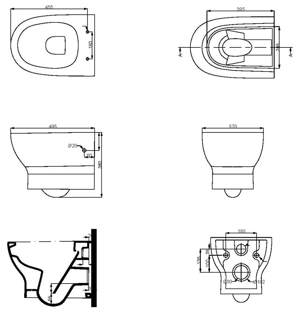 Mueller Lua compact randloos wandtoilet met softclose zitting wit