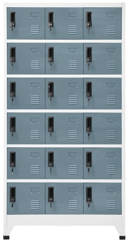 vidaXL Lockerkast 90x40x180 cm staal lichtgrijs en donkergrijs