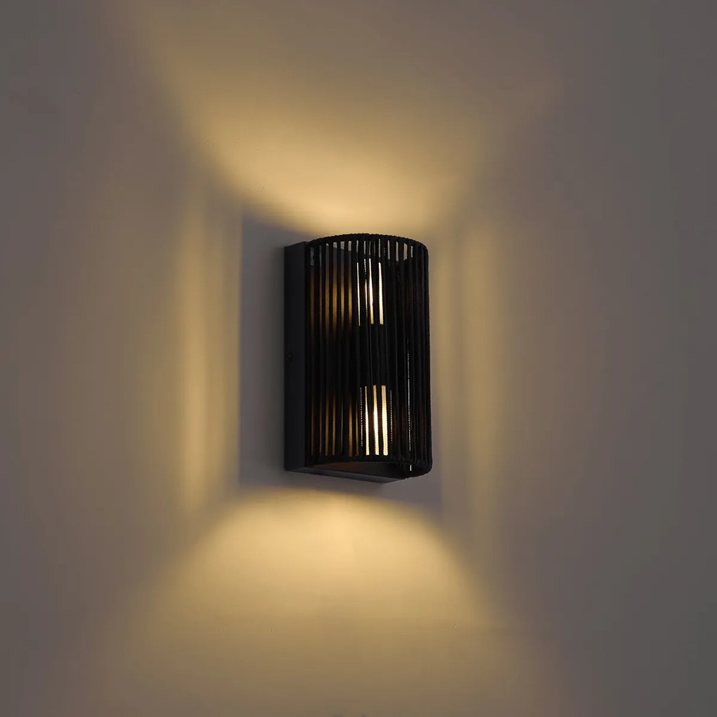 Japandi wandlamp zwart IP44 - Jayla
