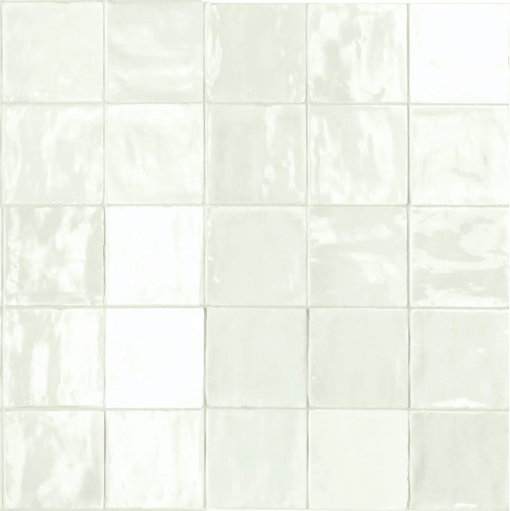 Wandtegel Marokkaans wit Sartoria Tsquare 15x15cm first snow glans gerectificeerd