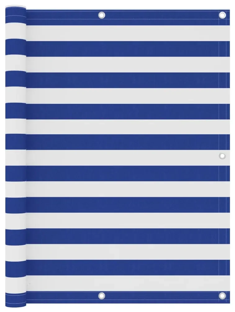 vidaXL Balkonscherm 120x500 cm oxford stof wit en blauw