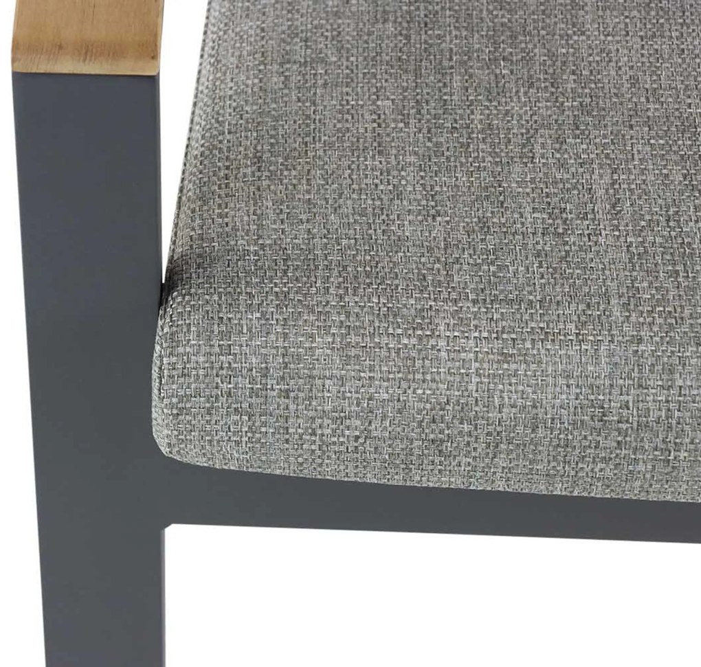 Tuinset 4 personen 100 cm Aluminium/teak Grijs Osmen Midura/Borello