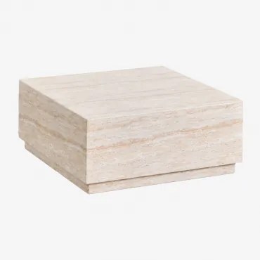 Vierkante Salontafel 80x80 Cm In Betonlook Travertijn Imala 80 X 80 Cm & Look Travertino - Sklum