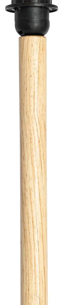 Vloerlamp hout met velours lampenkap blad dessin met gouden binnenkant - Mels