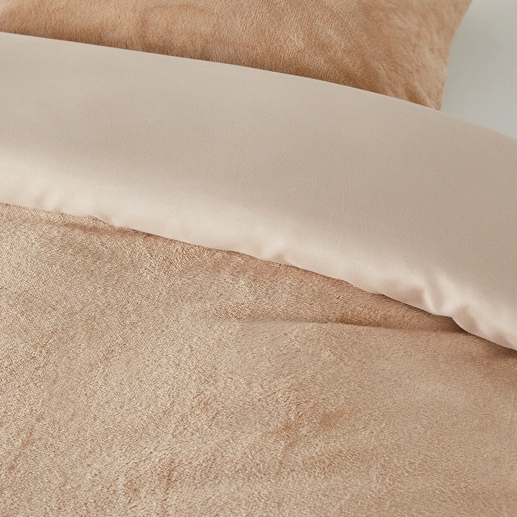 Bedset in donzig fleece, Polaire rechthoekige kussensloop
