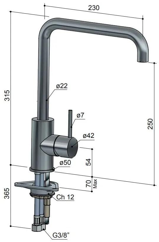 Hotbath Cobber Keukenmengkraan Draaibaar Zwart Chroom CB041