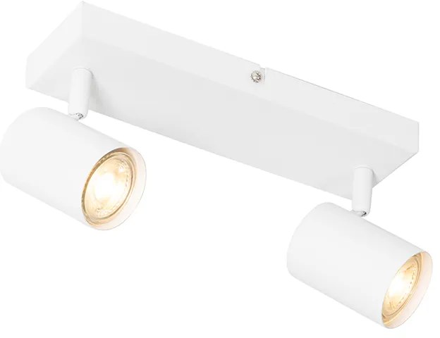 Moderne plafondlamp wit 2-lichts verstelbaar rechthoekig - Jeana