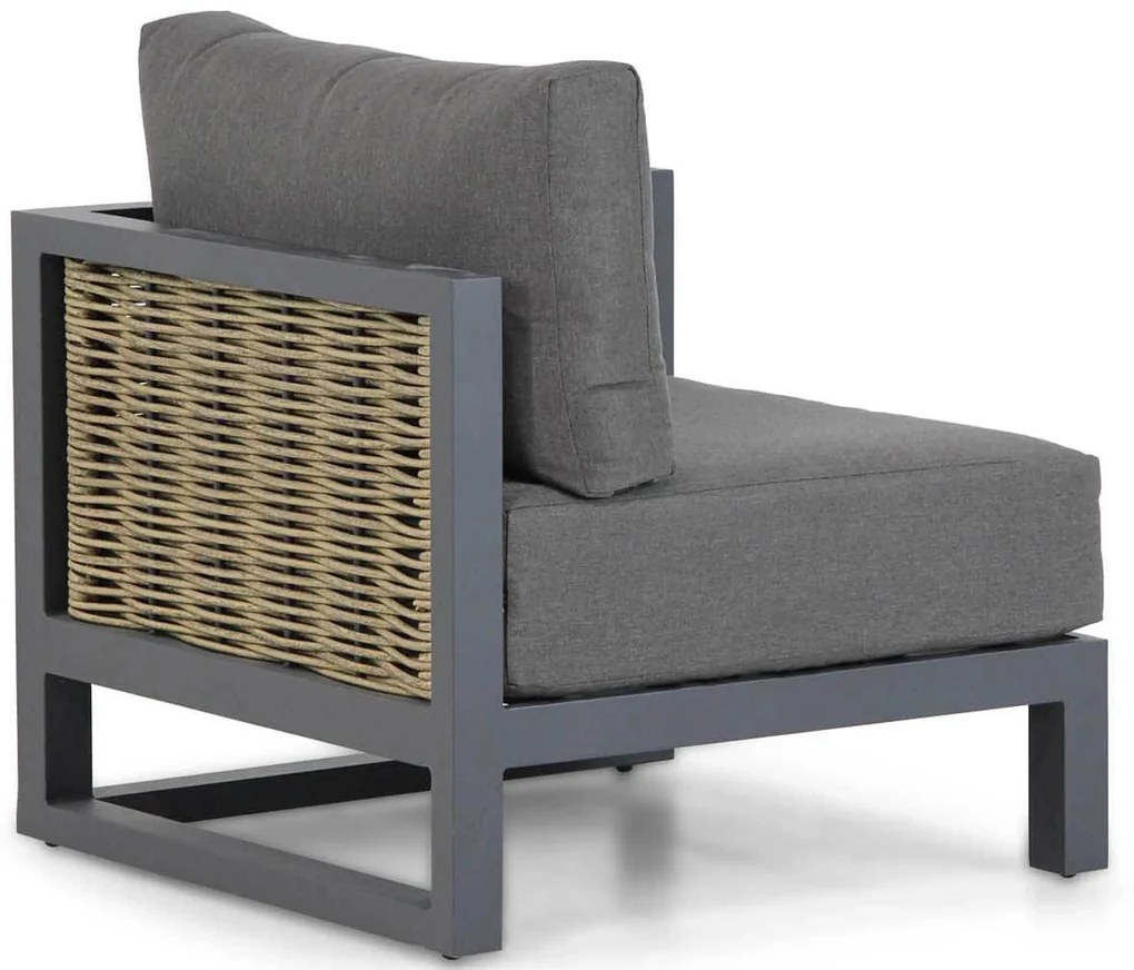 Hoek loungeset 6 personen Aluminium/wicker Grijs Santika Furniture Santika