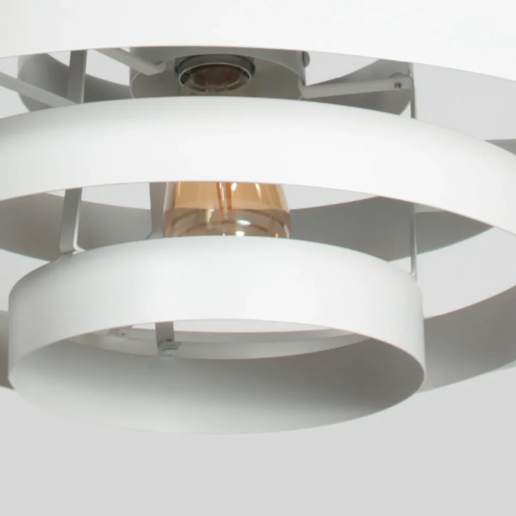 Retro hanglamp wit rond - Halo Cirque Retro E27 Binnenverlichting Lamp