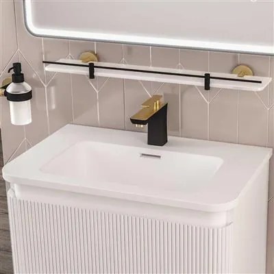 Eastbrook Catania messing glazen planchet met rand zwart mat en messing geborsteld