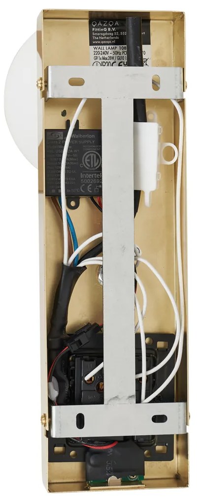 Moderne wandlamp messing 2-lichts kantelbaar met USB-C poort - Lesly