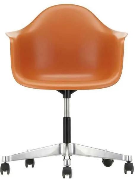 Vitra Eames PACC stoel draaibaar met wielen rusty orange