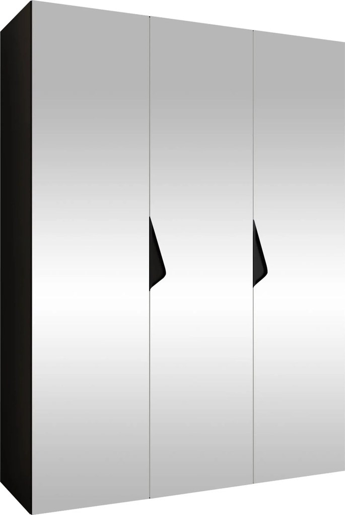 Kledingkast Hartford 629, Zwart, 202x150x52cm, 104.8 kg, Kledingkast deuren: Met scharnieren