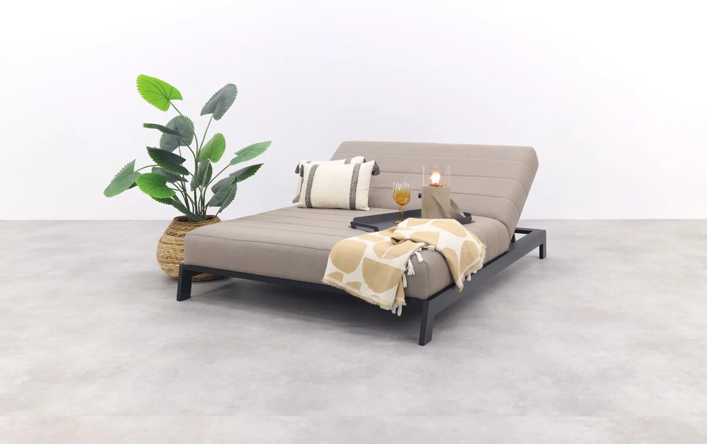 Mexico 2-persoons sunbrella ligbed - Taupe