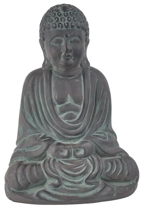 Zittende boeddha - donkergrijs - 30 cm