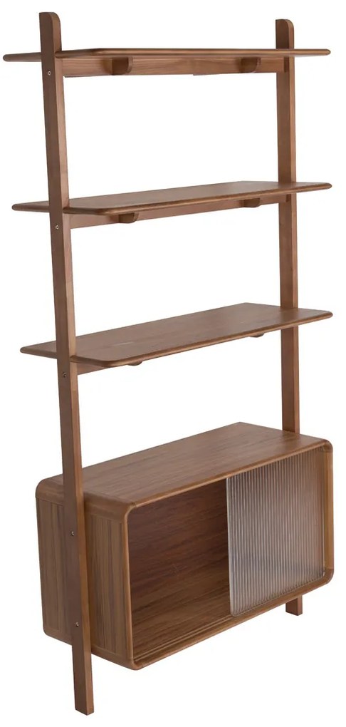 Zuiver Rise Walnut Design Wandkast Met Planken Walnoot - 90x35x180cm.