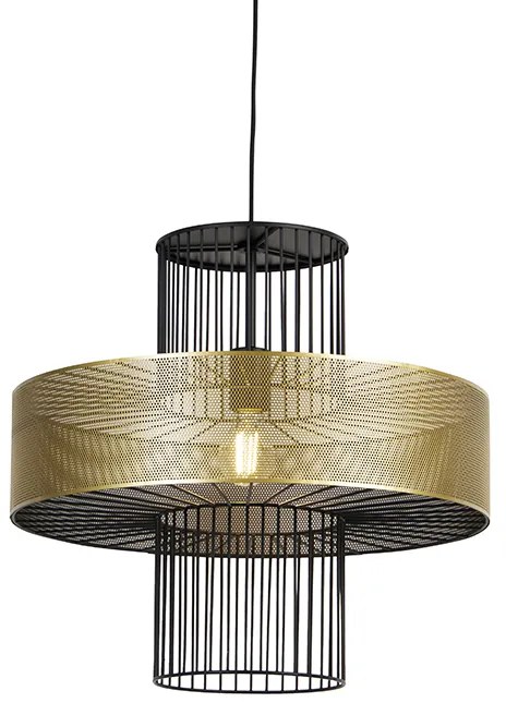 Design hanglamp goud met zwart 50 cm - Tess
