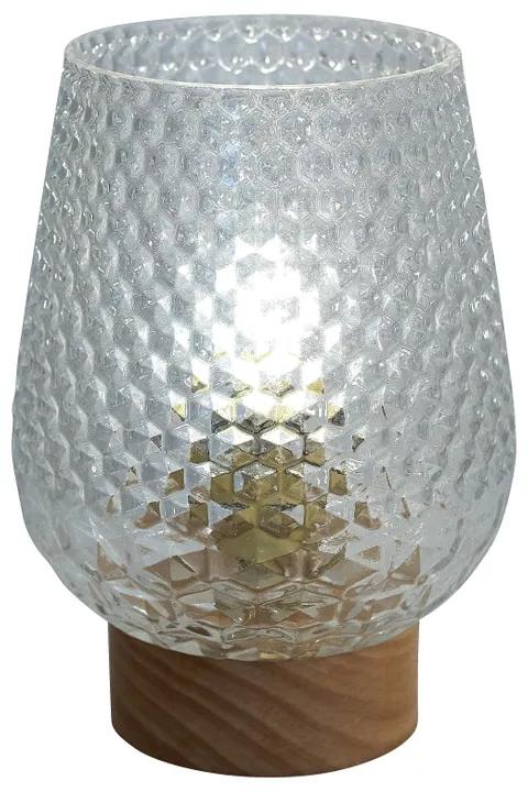 Tafellamp - glas - transparant- Ø12x17cm