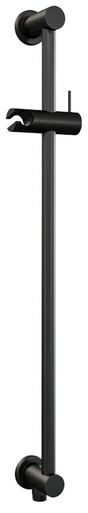 Brauer Black Carving thermostatische inbouw regendouche met staafhanddouche, gebogen muurarm, glijstang en hoofddouche 30cm set 64 zwart mat