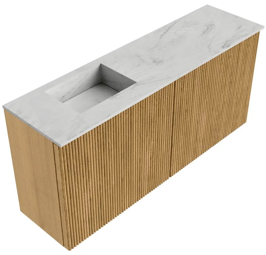 Mondiaz Joya DLux 90cm toiletmeubel oak met wastafel faye links zonder kraangat opalo
